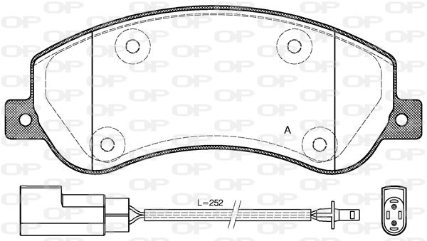 OPEN PARTS Комплект тормозных колодок, дисковый тормоз BPA1250.02